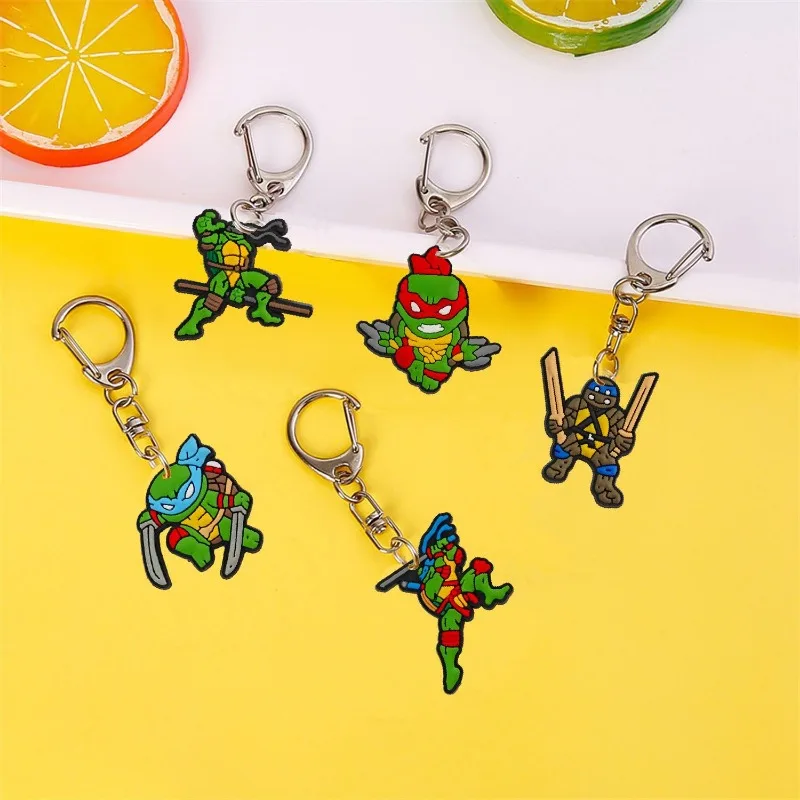 TMNT Teenage Mutant Ninja Turtles Cartoon Keychain Key Ring Lovely Cute Backpack Ornaments Pendant for Friend Lovers Keychain