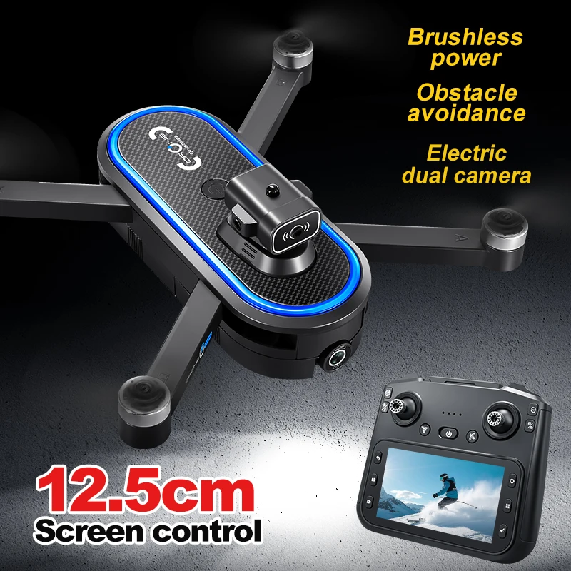 S186 Drone With Screen Professional HD Camera FPV electrically controlled brushless optical flow obstacle avoidance Drones Toy