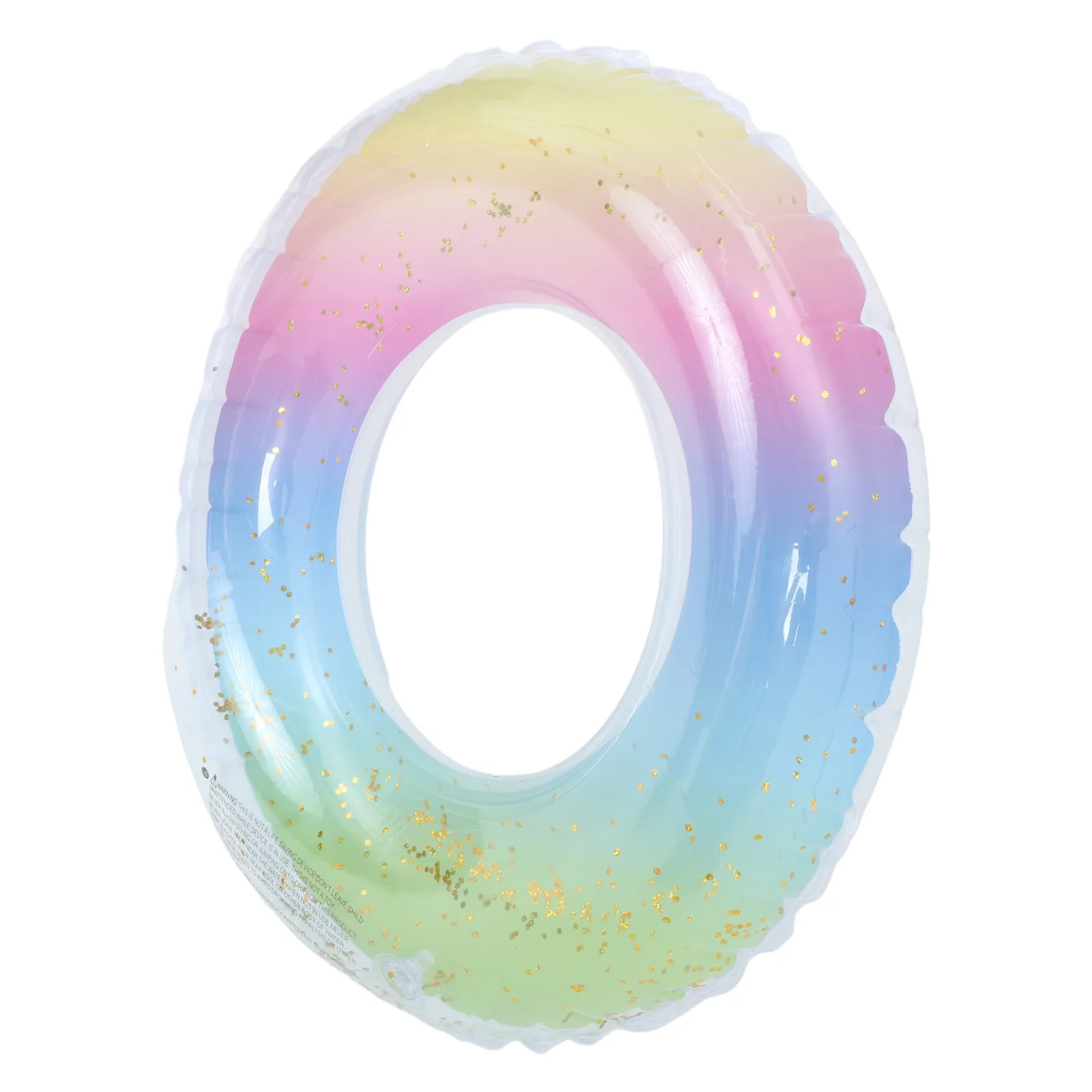 

Adorable Sequins Translucent Gradient Rainbow Swimming Inflatable Float Safety Aid Support Seat for Adults