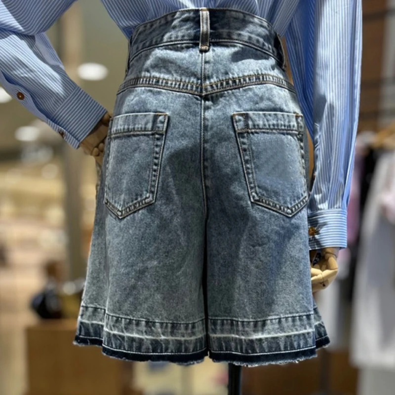 

Весна 2025 г., свободные джинсы с высокой талией в стиле ретро, корейская версия, универсальные повседневные свободные женские джинсы с высокой талией