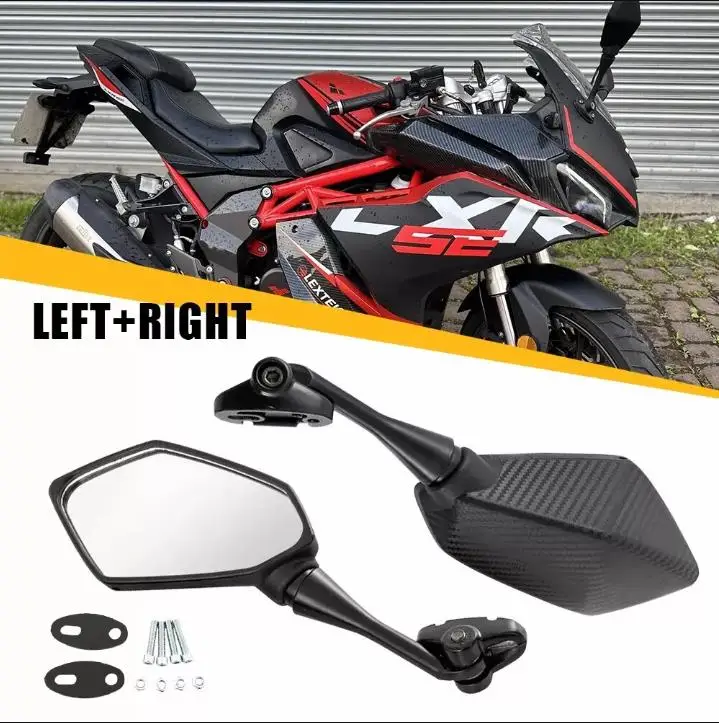 1Pair Carbon Mirrors Motorcycle Equipment Accessories For Lexmoto LXR LXS 125 380 Left And Right