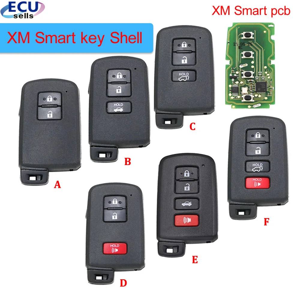 Xhorse XM Smart Key 2/3/2+1/ 3+1 Button with XM PCB XSTO00EN for Toyota Support Re-generate 4D 8A 4A