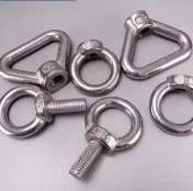 304 Stainless Steel Lifting Eye Bolt Set with Nuts, Triangle Ring Nuts, M12-M24 Thread, Various Lengths for Rigging Hardware