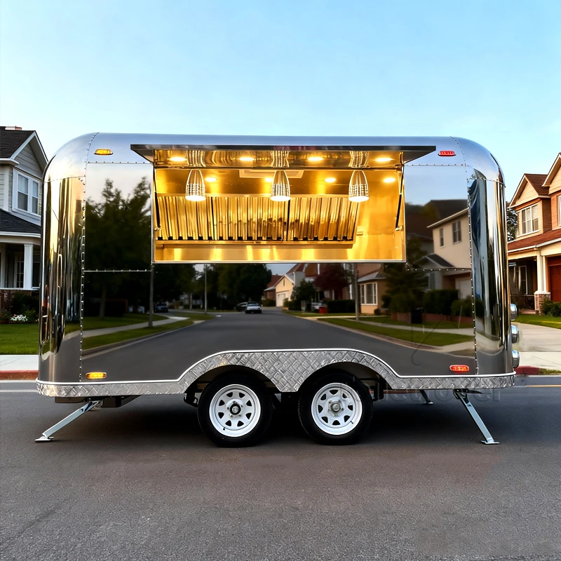 

Мобильная кухня-фургон для продажи закусок, пиццы и других блюд, передвижной киоск для уличной торговли