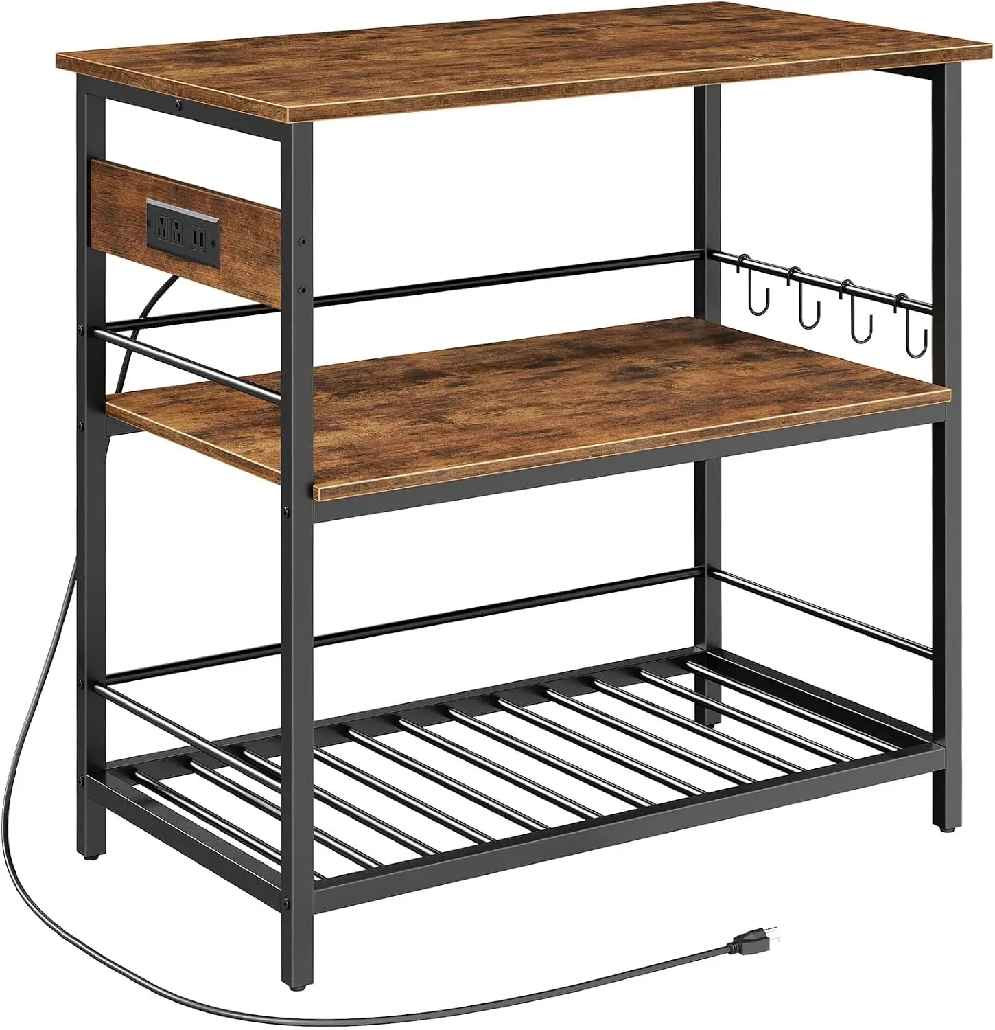 Kitchen Island with Storage, Kitchen Island Table with Power Outlet, 47.2