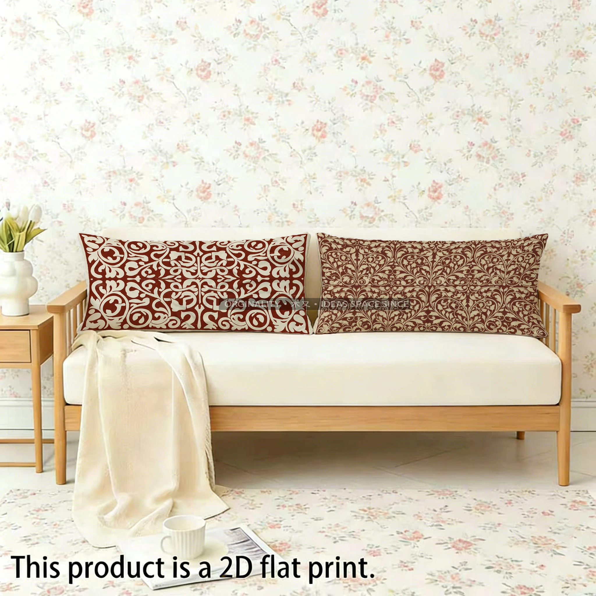 Ornate Pattern Rectangle Pillow Covers Suitable For Sofa Bedroom Car Pillow Cover Cushion Rectangular Back Cushion