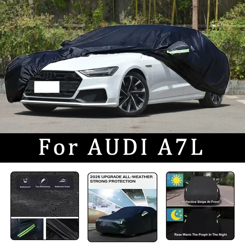 

For AUDI A7L Car Covers Outdoor Waterproof Dustproof Sun Rain Snow Protection Thick Oxford Cloth Full Car Accessories