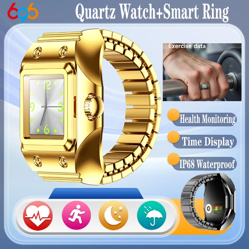 

Quartz Watch + Smart Ring Sports Waterproof Time Display/Adjustment Activity Record Smartring For Men Women Sleep Health Monitor