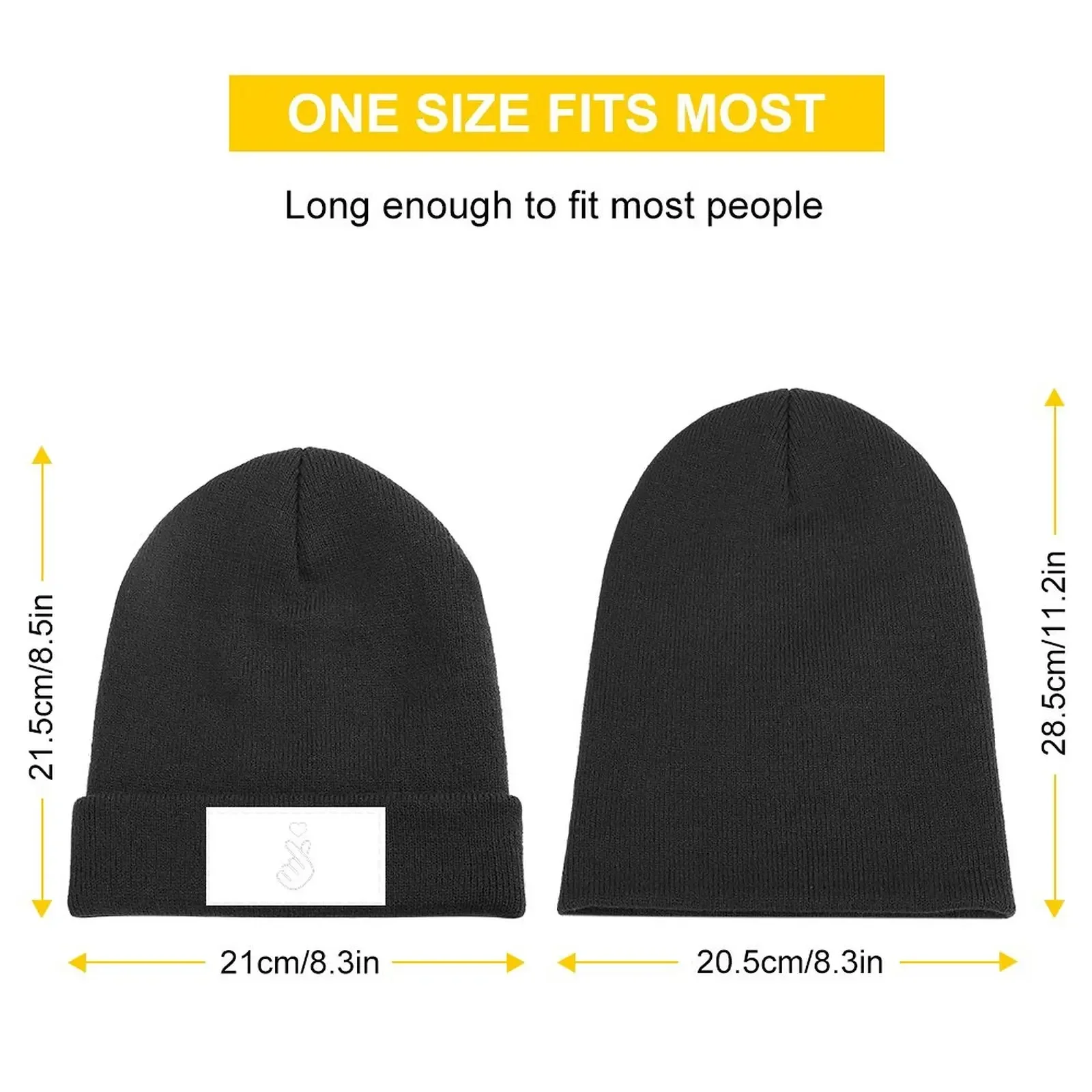 KPOP Finger Heart Symbol - Black Knitted Hat Hat Luxury Brand Trucker Hats Brand Man Caps Hip Hop Women's Beach Outlet Men's image 2