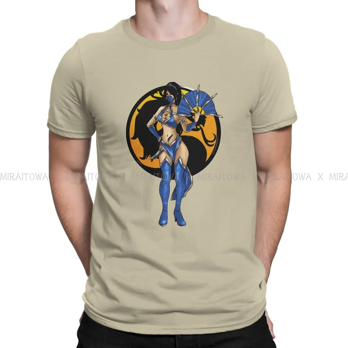 Mortal Kombat Kitana Art  Tshirt Graphic Men Tops Vintage Grunge Tees Streetwear Cotton Harajuku T Shirt