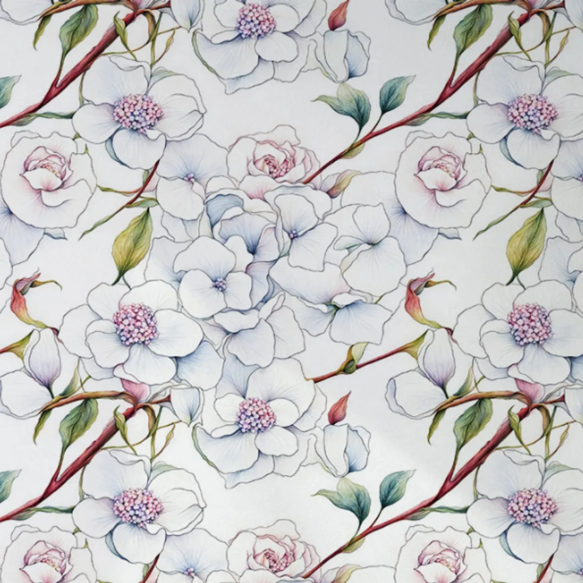 

Floral Self-adhesive PVC Wallpaper Flower Peel and Stick Living Room Wall Decor Retro Home Decorations Cabinet Sticker