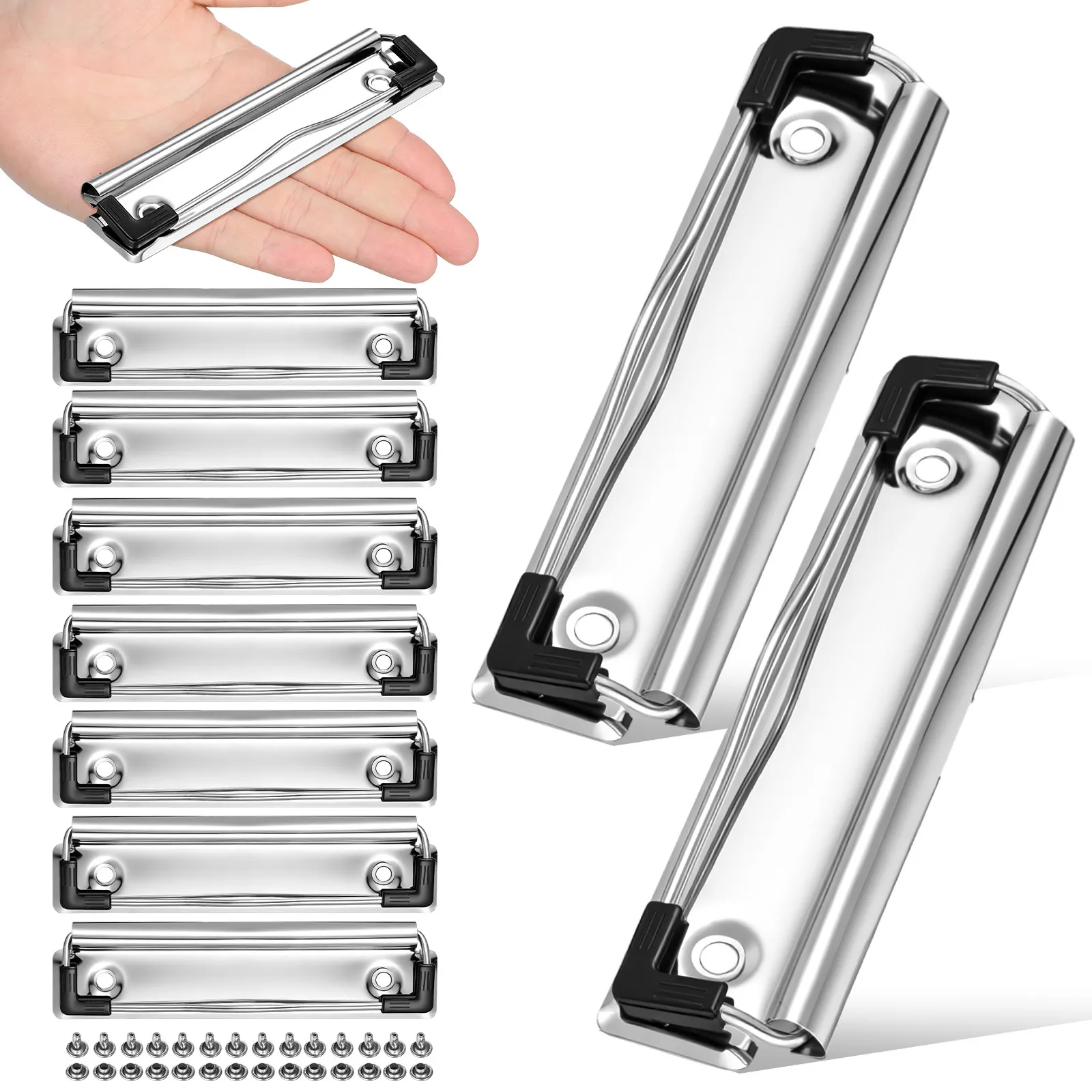 

10 шт. Крепежные зажимы для файлов, большие зажимы для бумаги для офиса, класса, фабрики, держатели для документов, зажимы для планшетов