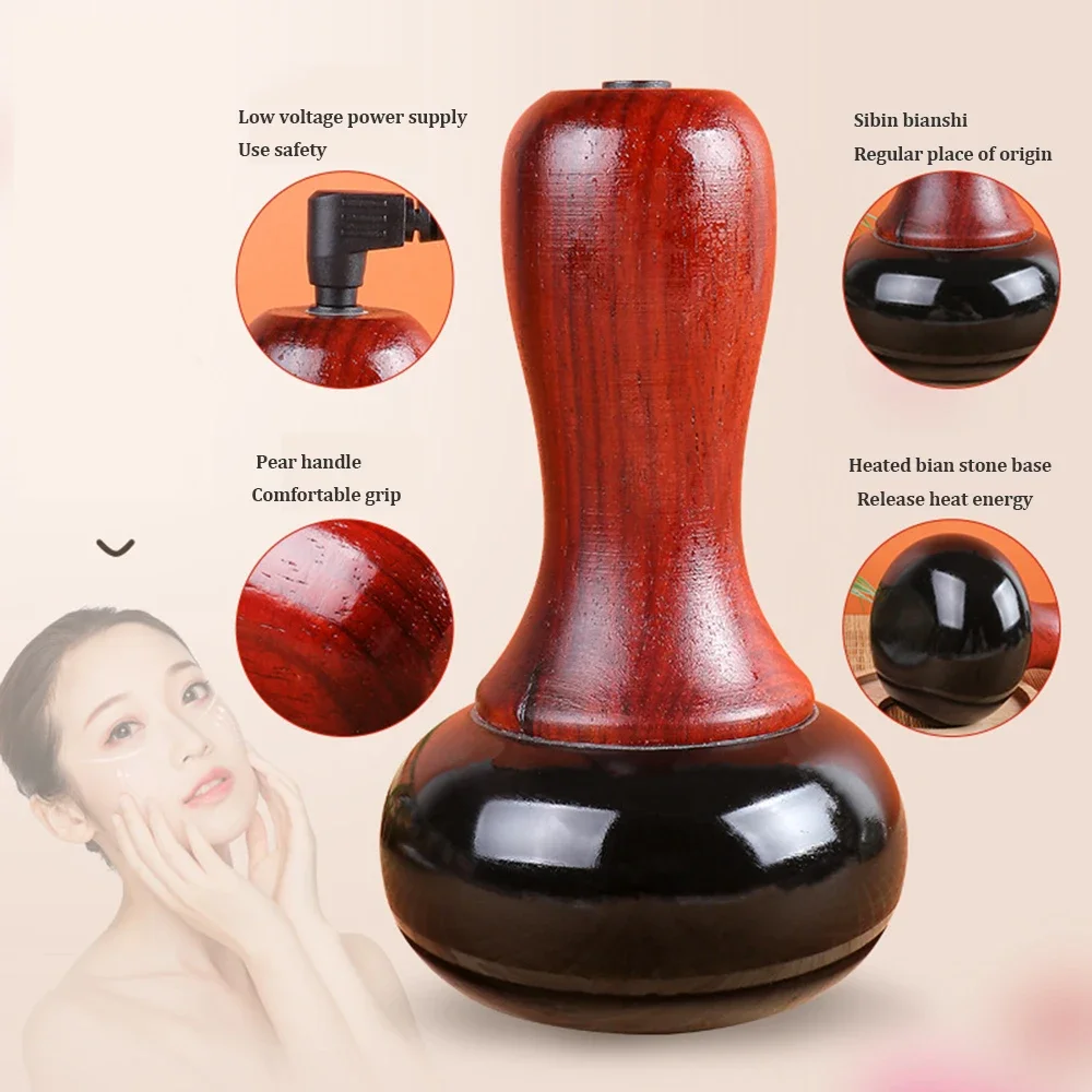 

Электрический массажер Гуаша с горячим камнем, соскабливание кожи, массаж спины, шеи, вибрация, расслабление мышц, Bian Stone, инструмент Гуаша, физиотерапия
