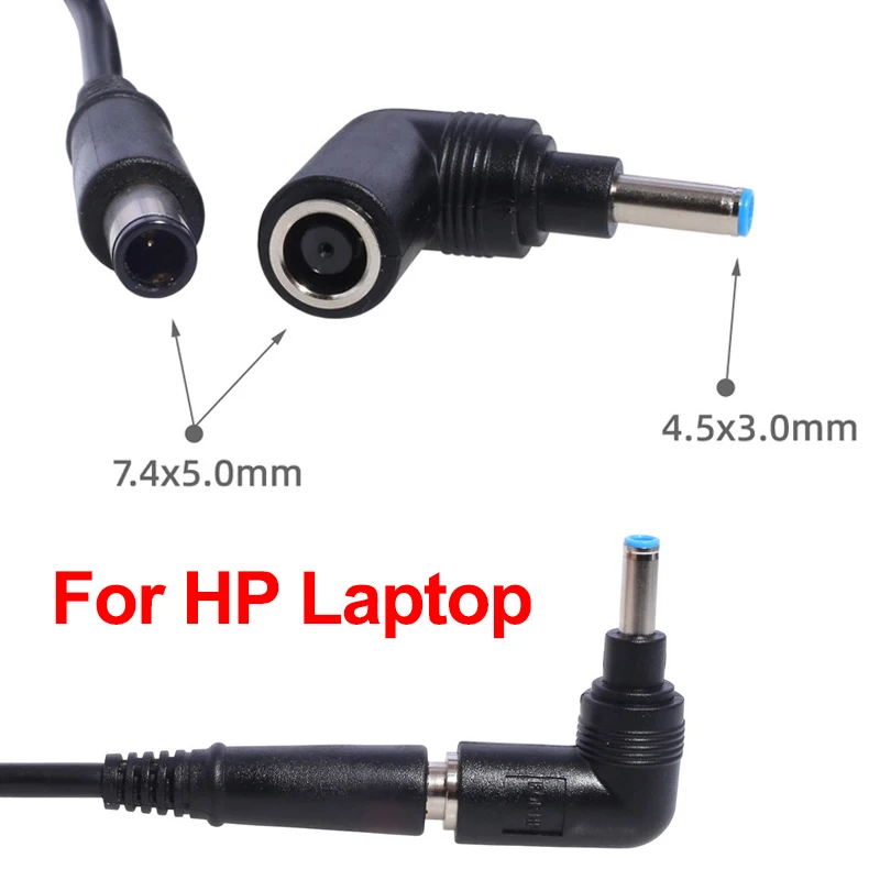 Convertisseur de chargeur d'alimentation CC pour ordinateur portable HP Dell, adaptateur CC de remplacement, prise, 7.4x5.0mm, femelle à 4.5x3.0mm mâle, excellent, 1PC