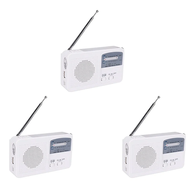 AS95-3X Radio di emergenza con energia solare e manovella autoalimentata, ricarica USB a batteria Radio FM/AM