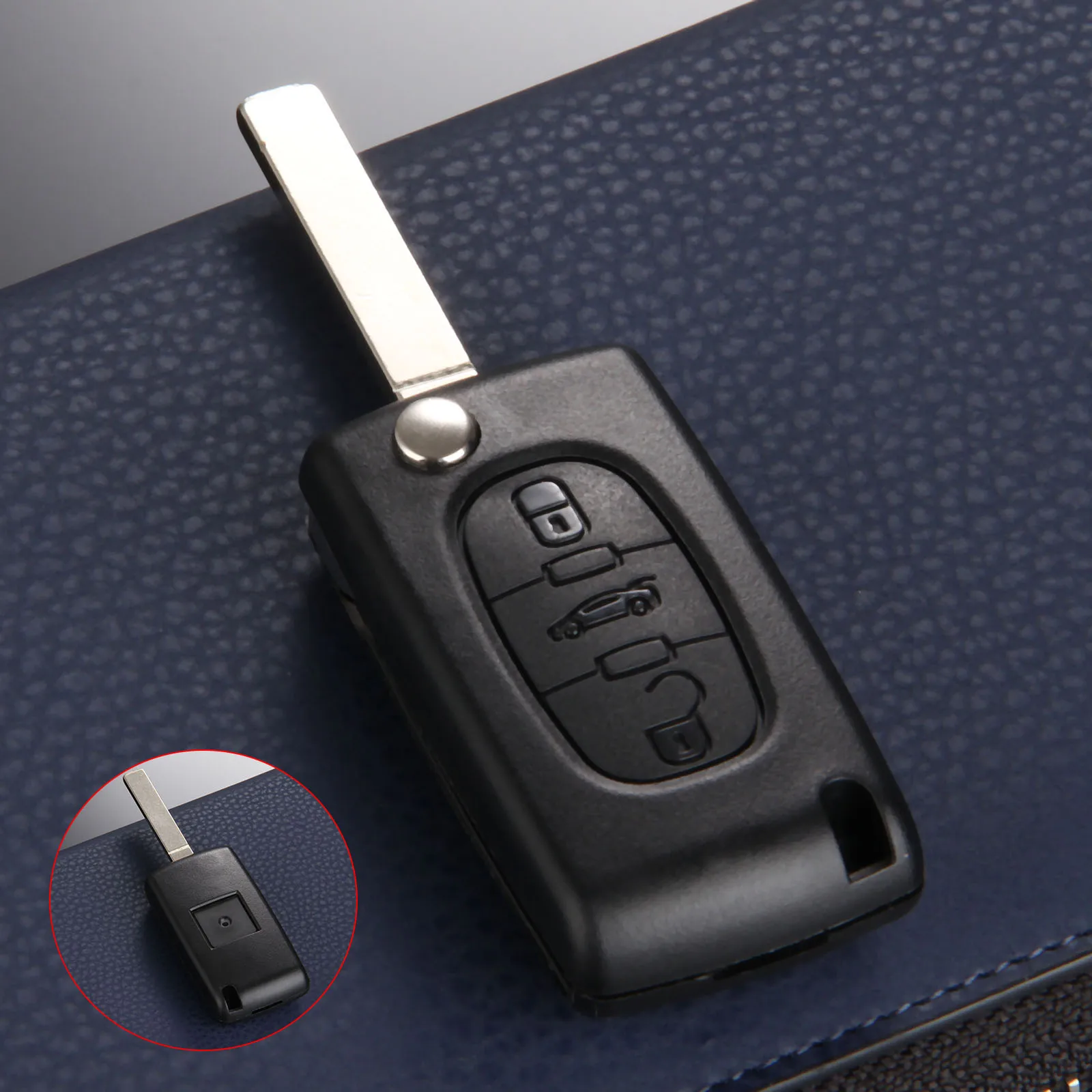 

3 Buttons Remote Flip Folding Key Fob Case Key Shell Repair For Peugeot 207 307 308 407 607 Replacement Car Key Fob Cover