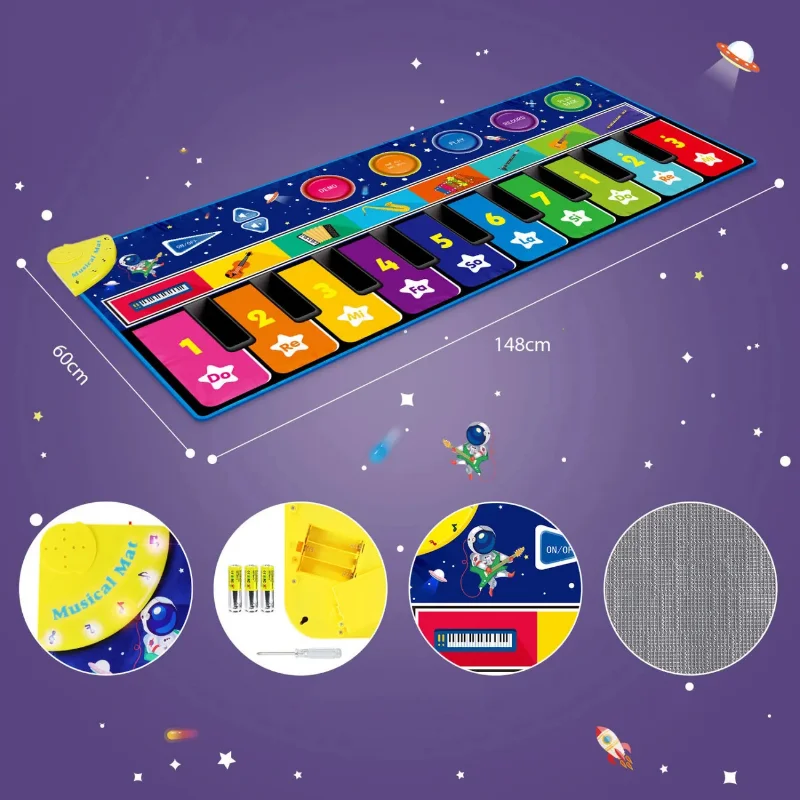 Kids Piano Music Dance Mat Electronic Piano Musical Instrument Dance Pad Infant Fitness Play Mat Children Educational Toy Gifts