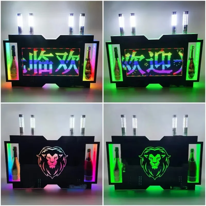 

Программируемый LED-экран с управлением через приложение, прокручивающийся текст, VIP-дисплей, световая вывеска для винного клуба, подставка для двух бутылок с подсветкой сообщений