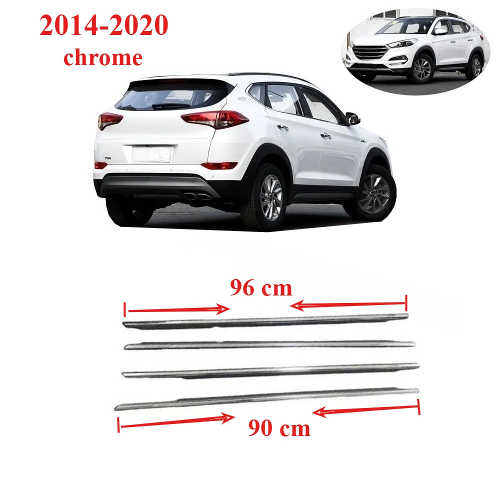 

4 Pieces Chrome Moulding Window Door Belt Line for Hyundai Tucson 2014-2020 82210-F8010 for Ix35 3rd Weatherstrip Seal Door Belt