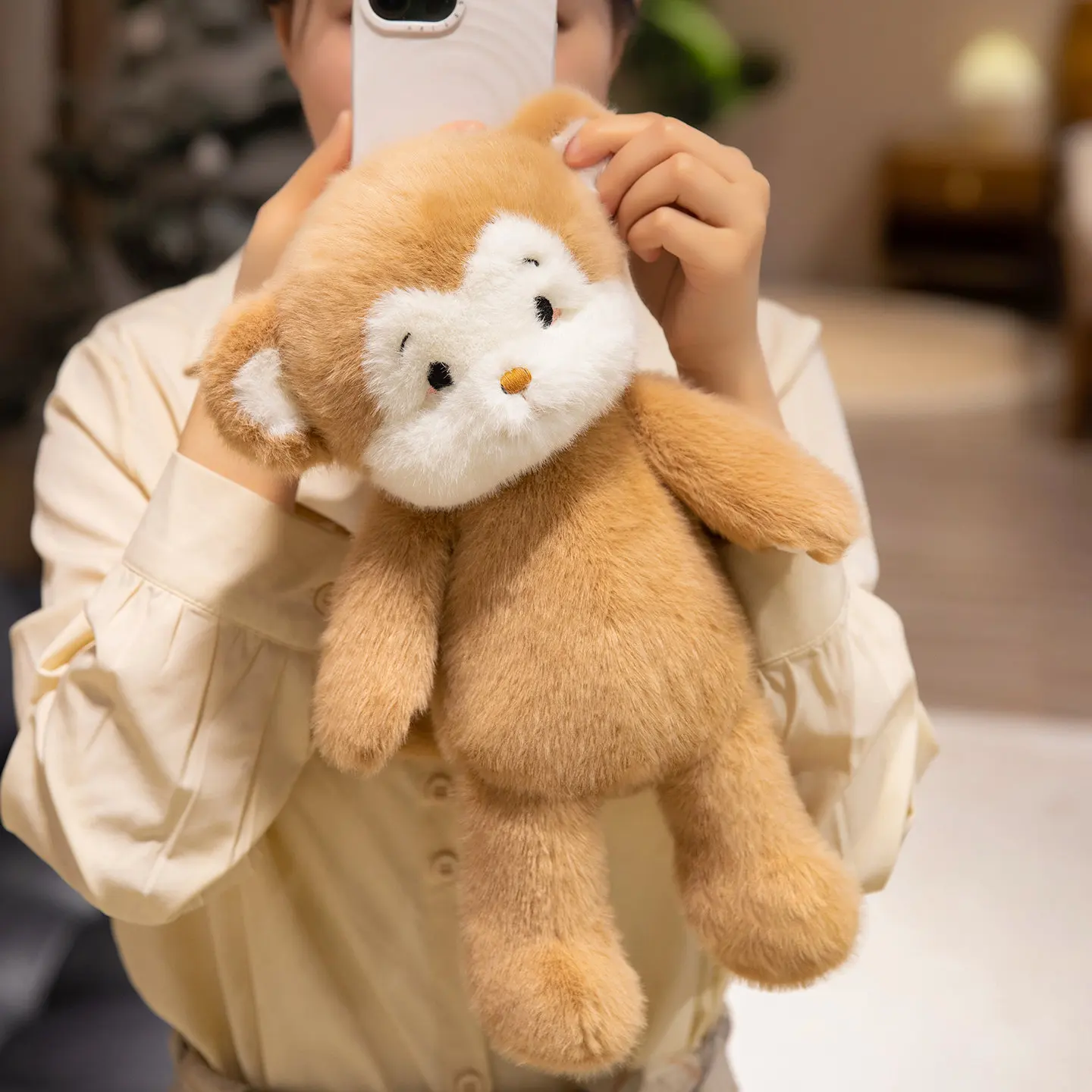 

35cm Kawaii Animal Plush Toys Golden Monkey Fox Husky Penguin Stuffed Animal Pink Pig Soft Dolls Cuddle Gifts For Birthday