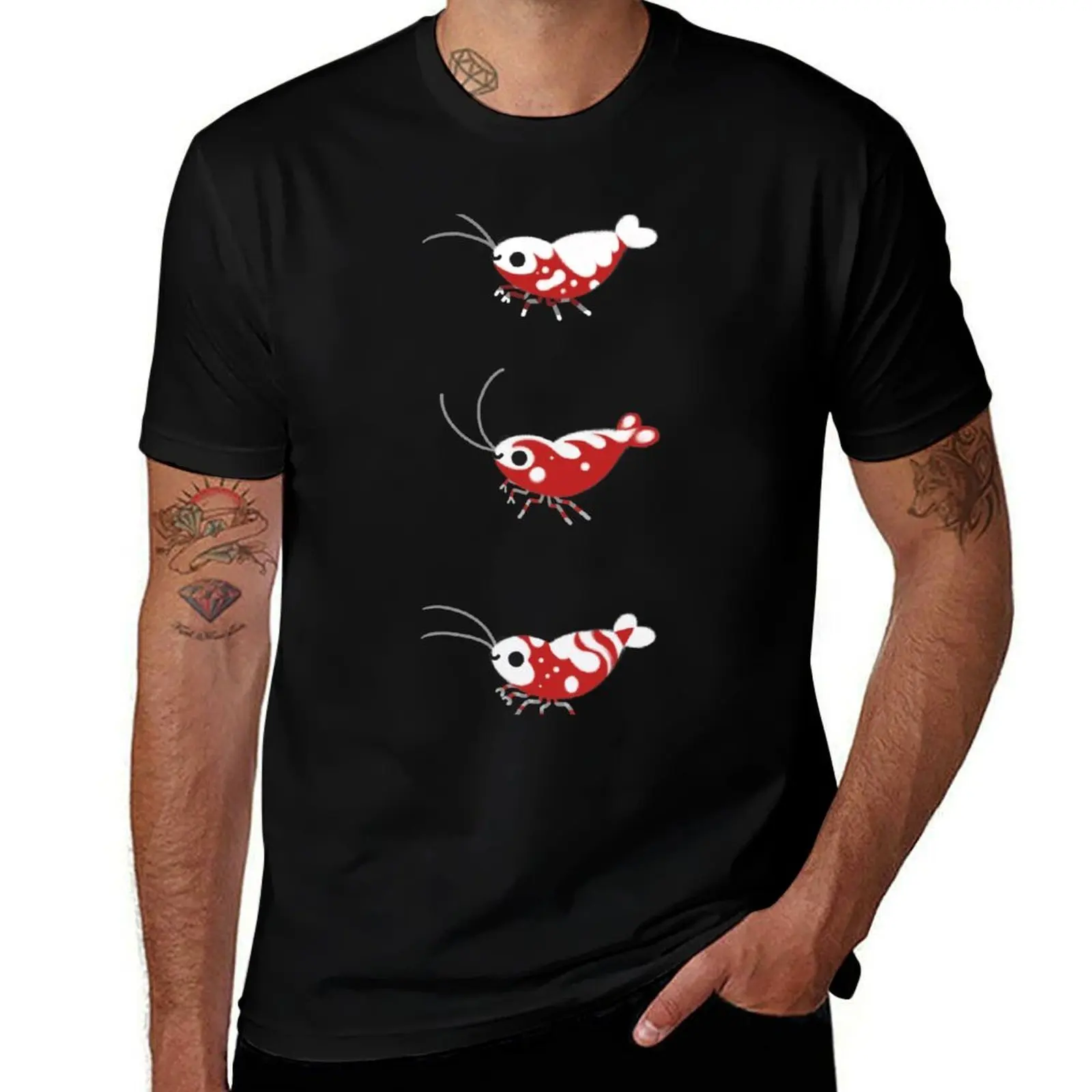 

Red and blue shrimp T-Shirt t shirt man casual t shirt for man T-Shirt