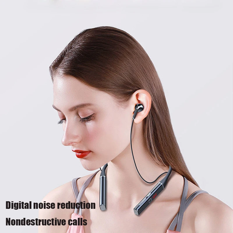 TWS IPX5 Waterproof Sports Earphones 100 Hour Noise Cancelling With Mic Wireless Earphones Bluetooth Magnetic Neckband Earphones