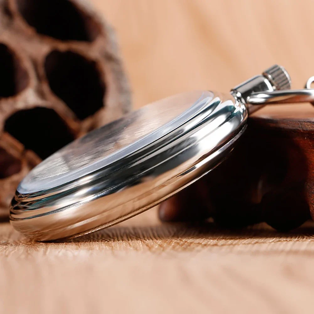 جديد وصول الفضة لهجة حالة الرقم الروماني الطلب الذاتي لف حركة ميكانيكية ساعة الجيب الرجعية ث/سلسلة مفتوحة الوجه هدية لطيفة