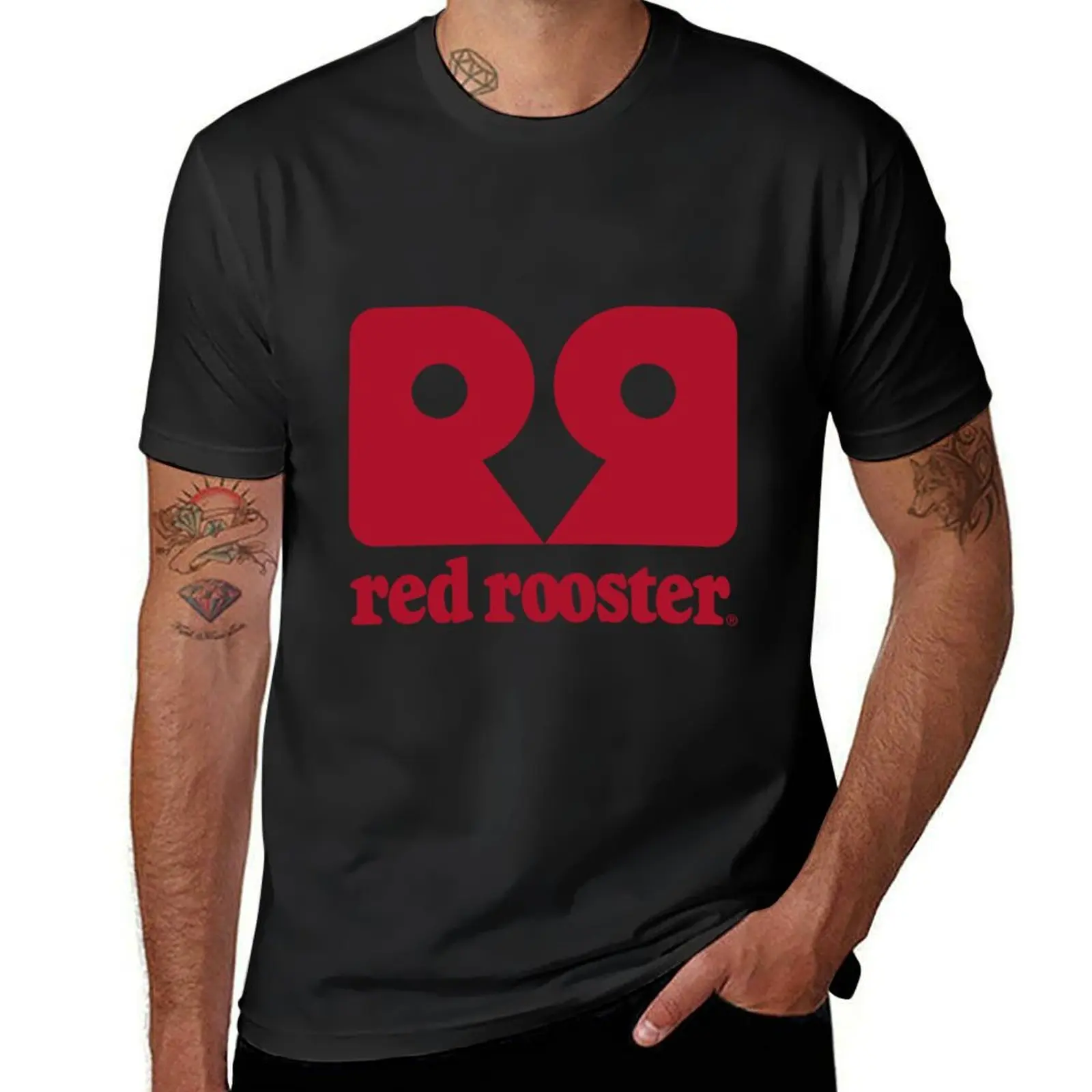 design red rooster fast food restaurant logo T-Shirt vintage clothes aesthetic clothes Blouse t shirt for men