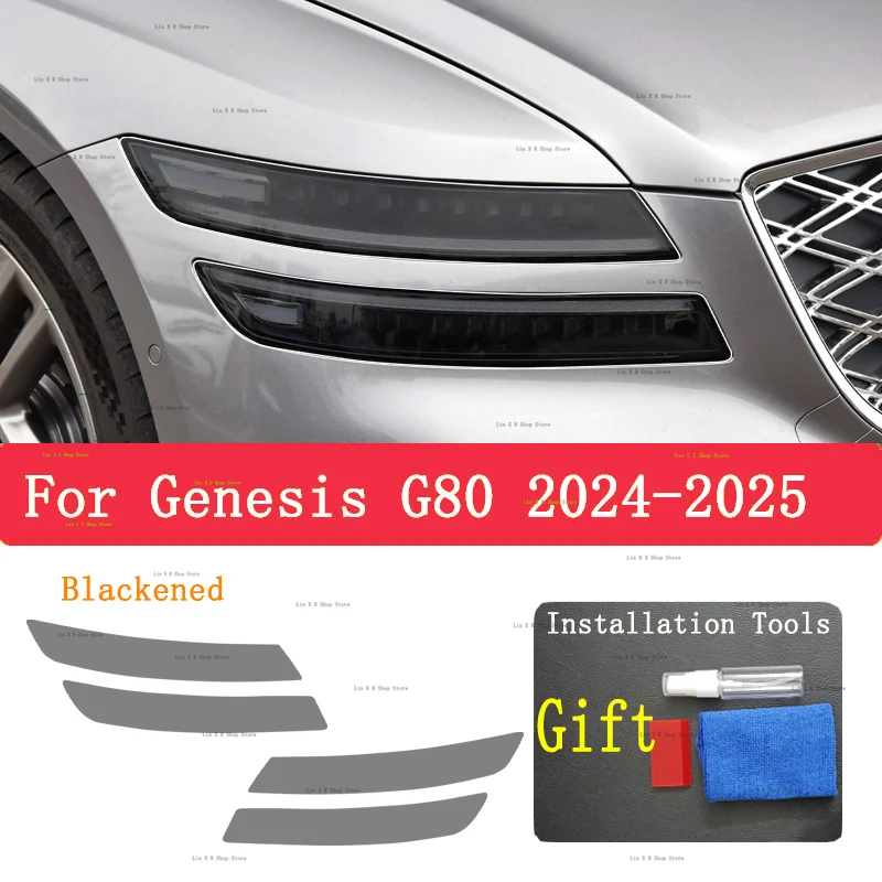 For Genesis G80 (2024-2025  Equator Sport Car Exterior Headlight Anti-scratch Front Lamp Transparent TPU Protective Film Sticker