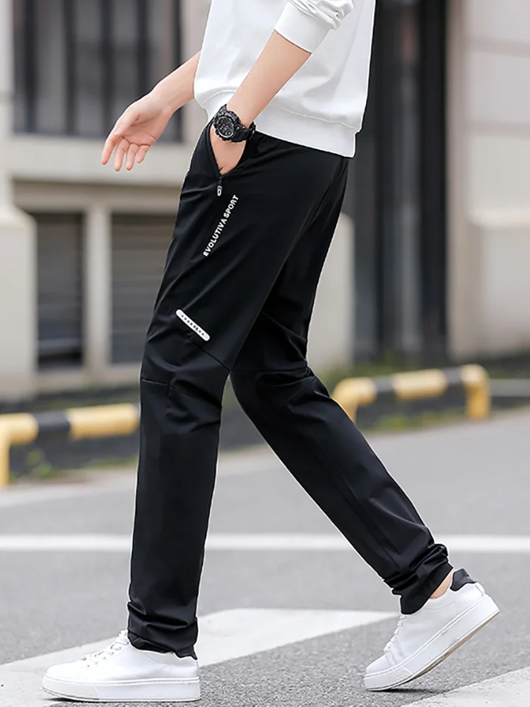 

Men's Sport Pants Qui Dry Extra Long Version Thin Loose Straight Leg High Waist Youthful Summer Active Wear Long Pants