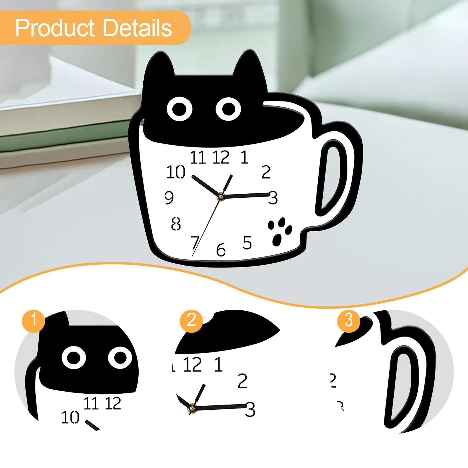 Table Clock Desk Clock Sturdy Non Ticking Decorative Practical Gift Desktop