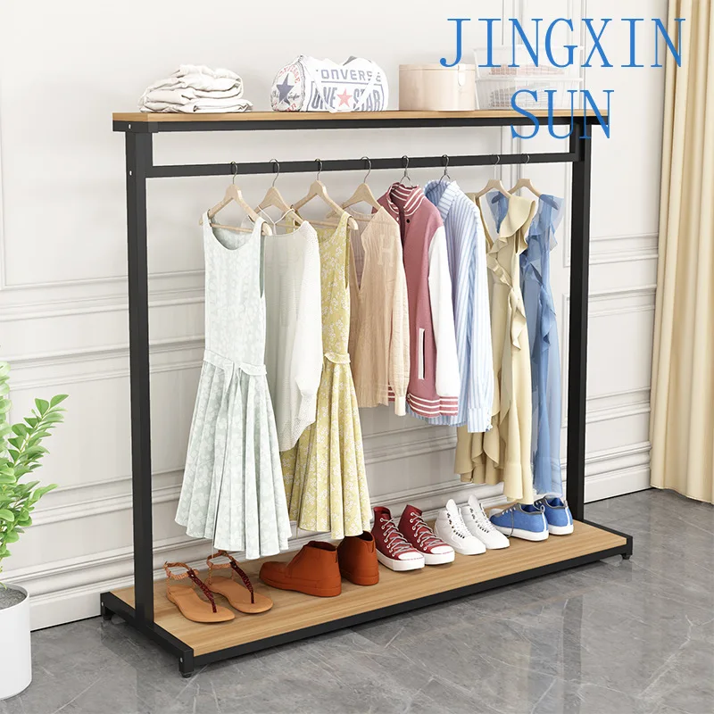 Floor-to-ceiling single-pole clothes display rack Clothing store hangs hangers Household change hangers Shopping mall Zhongdao