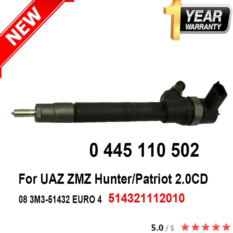 

ORLTL Genuine Fuel Injecor 0445110502 Diesel 0 445 110 502 514321112010 For UAZ ZMZ Hunter/Patriot 2.0CD 08 3M3-51432 EURO 4