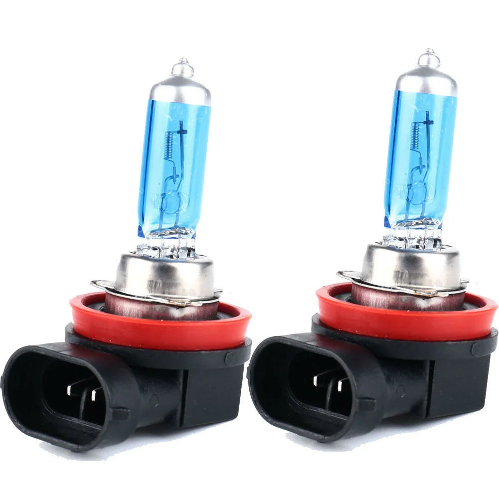 2Pcs H11 100W 6000K Xenon Gas Halogen Headlight Super Bright White Light Bulbs