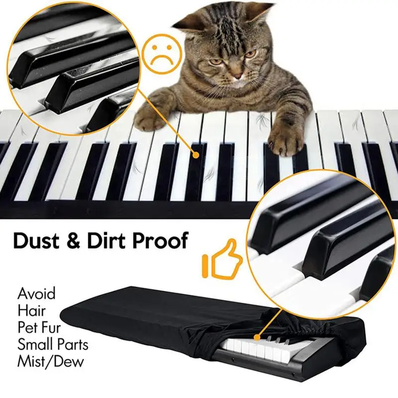 Electric Piano Dust Cover For 88/61Keys Keyboard Stretchable Elastic Fabric Synthesizer Cover Electronic Digital Piano Cover