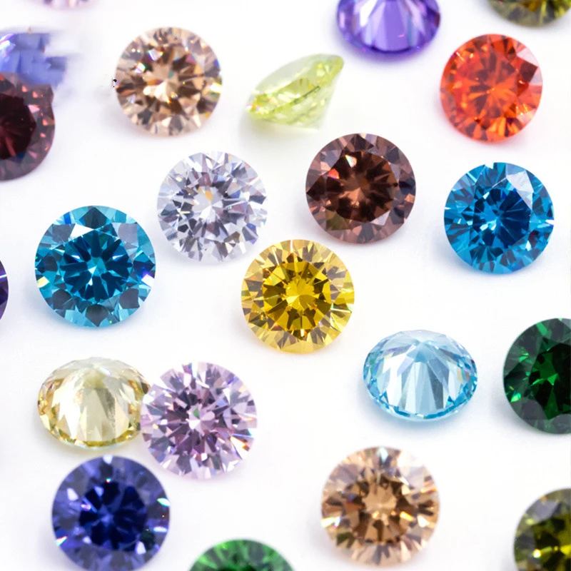 10 قطعة أحجار الزركون الملونة المستديرة أحجار كريمة صناعية أحجار فضفاضة مكعب زركونيا 6 مللي متر هدايا عيد الميلاد. #3