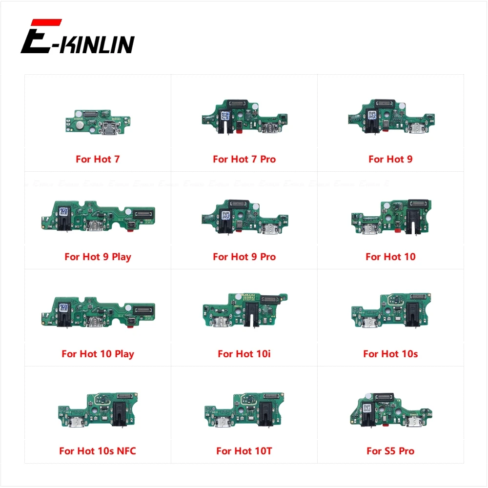 Charger USB Dock Charging Dock Port Board With Mic Microphone Flex Cable For infinix Hot 7 9 Play Pro 10 10i 10s NFC 10T S5