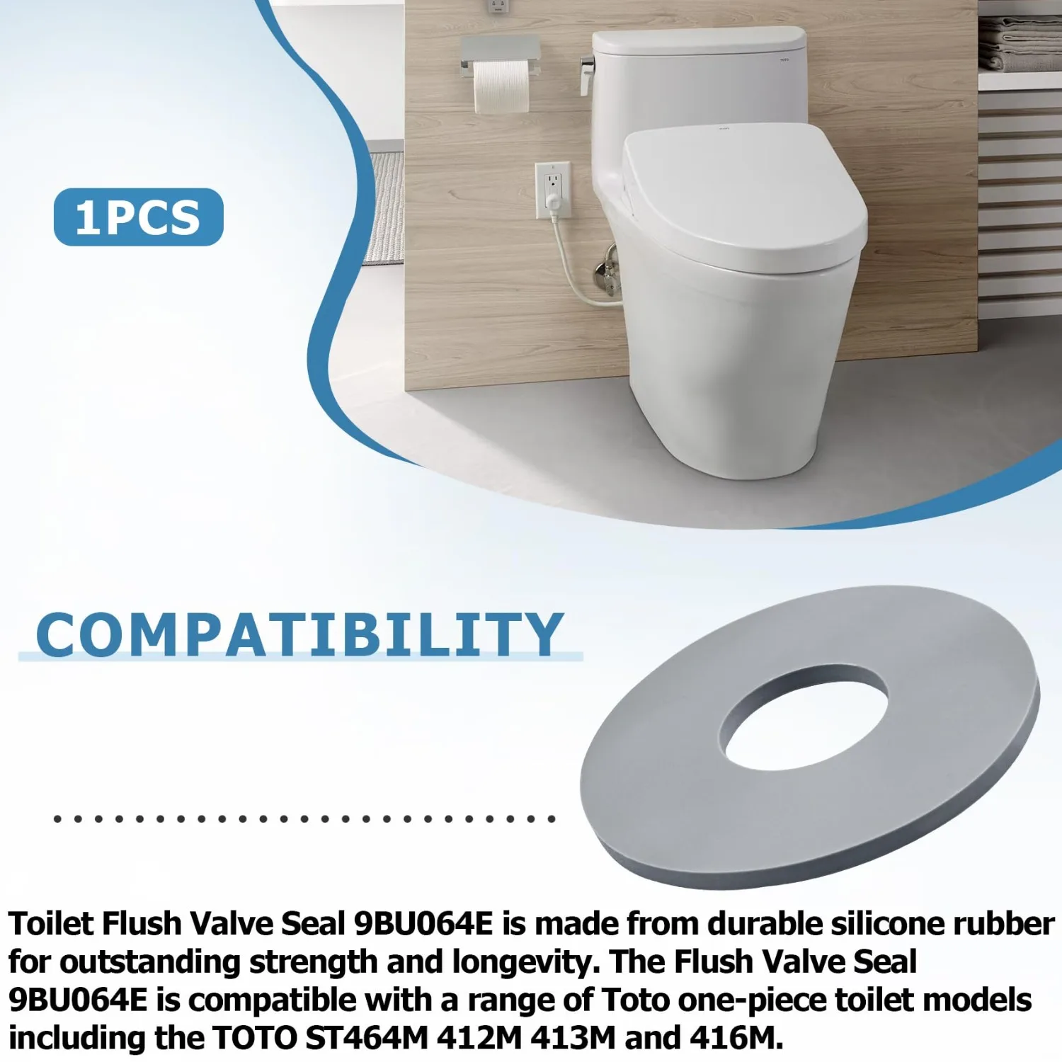 استبدال حشية ختم صمام دافق المرحاض من السيليكون متوافق مع TOTO #4