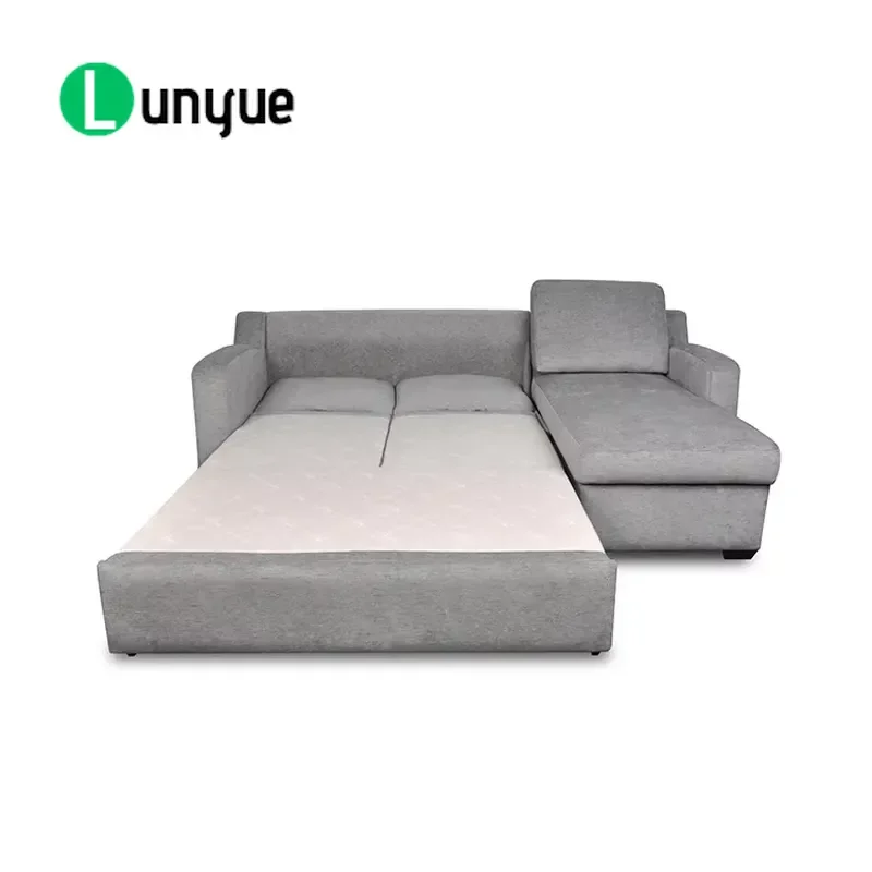 Modern Linen Fabric L Shaped Sofa Set 3 2 1 Seat with Storage Space Foldable Space Saving Living Room Furniture