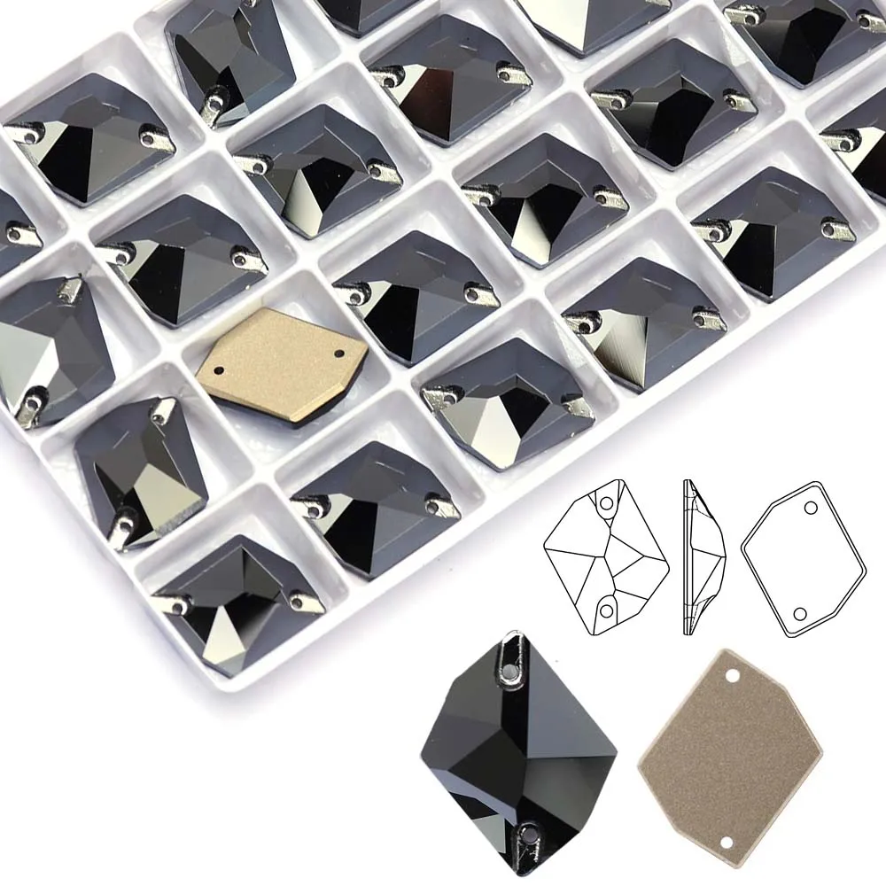 3265 Gemas de Strass de cristal de hematita negra cósmica, diamantes de imitación con parte posterior plana, diamantes de imitación para coser para ropa, vestidos de costura