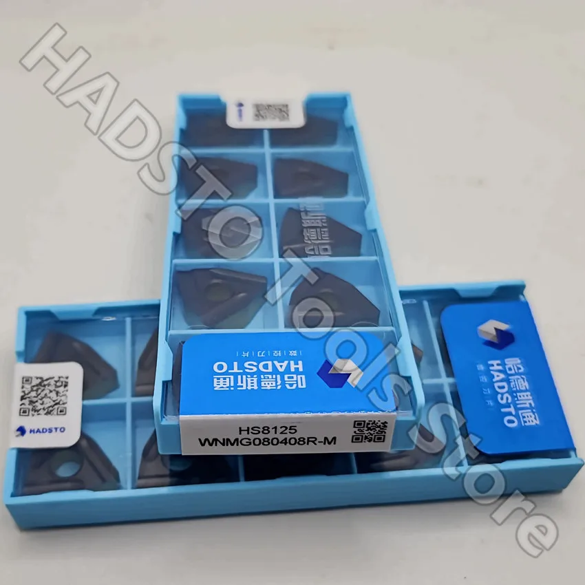 10 buah WNMG080408R-M HS8125 inserts WNMG432 HADSTO CNC sisipan balik karbida untuk baja