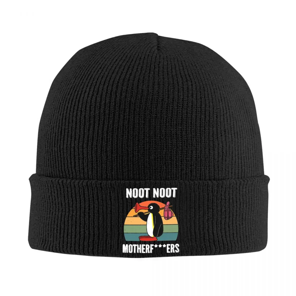 Noot Pingu Beanie Hats Penguin Cute Animal Street Y2K Caps Unisex Adult Gym Knit Hat Spring Graphic Elastic Beanie Hat