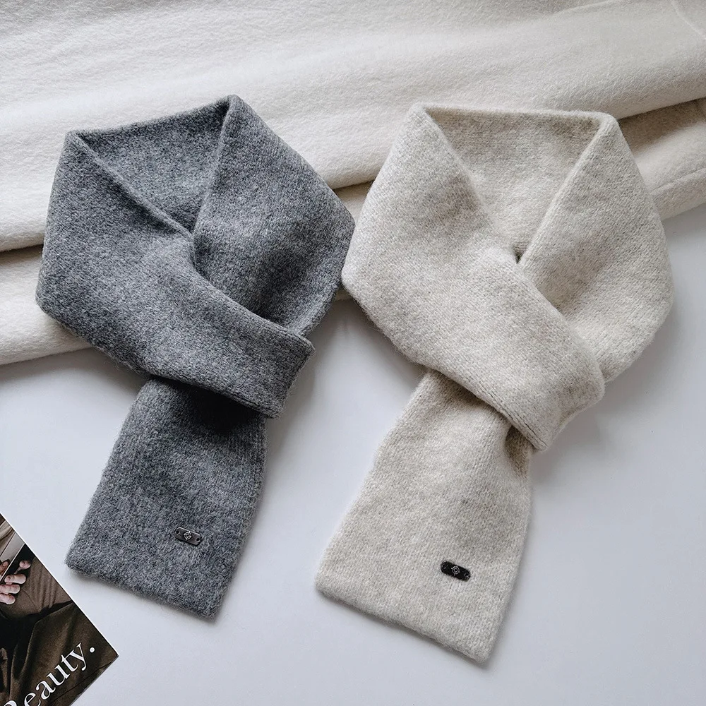 Contains wool soft cross fur collar small scarf women's neck protection lazy literary retro scarf warm ear towel winter