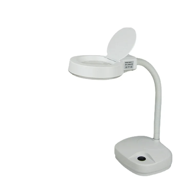 8611b-D Table Lighted Magnifier with Magnifying Glass Table Lamp Desktop Reading Repair Magnifying Glass with Light