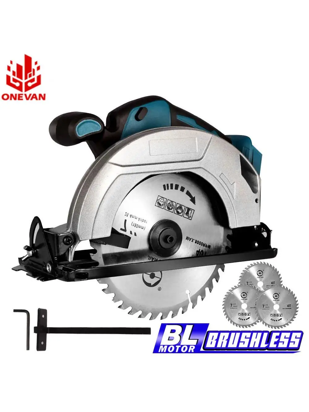 ONEVAN 7 Zoll Bürstenlose Elektrische Kreissäge Für Holz Akku-kreissäge Holzbearbeitung Power Tools Für Makita 18 V Batterie pin