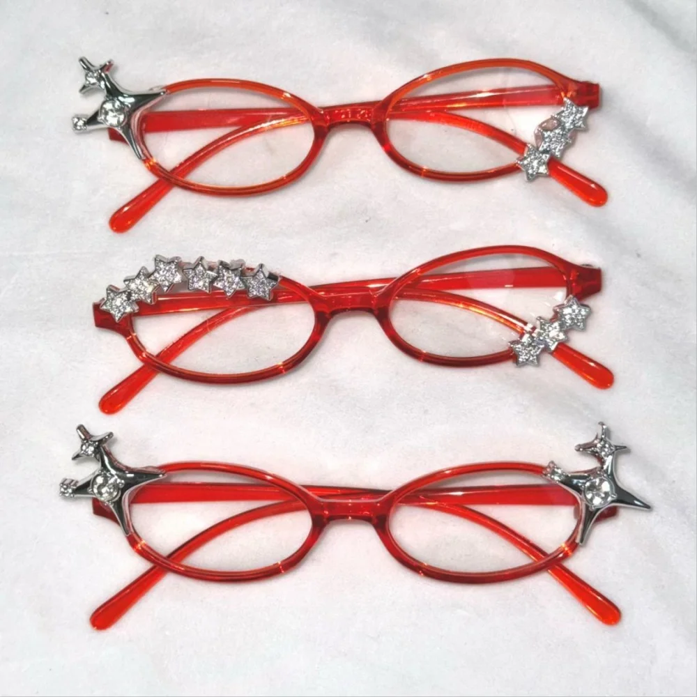 Y2K Star Rhinestone Cat Eye Decor Glasses Eyewear Gothic Sweet Cosplay Party Fashion Photo Prop Girls Subcultural Decoration