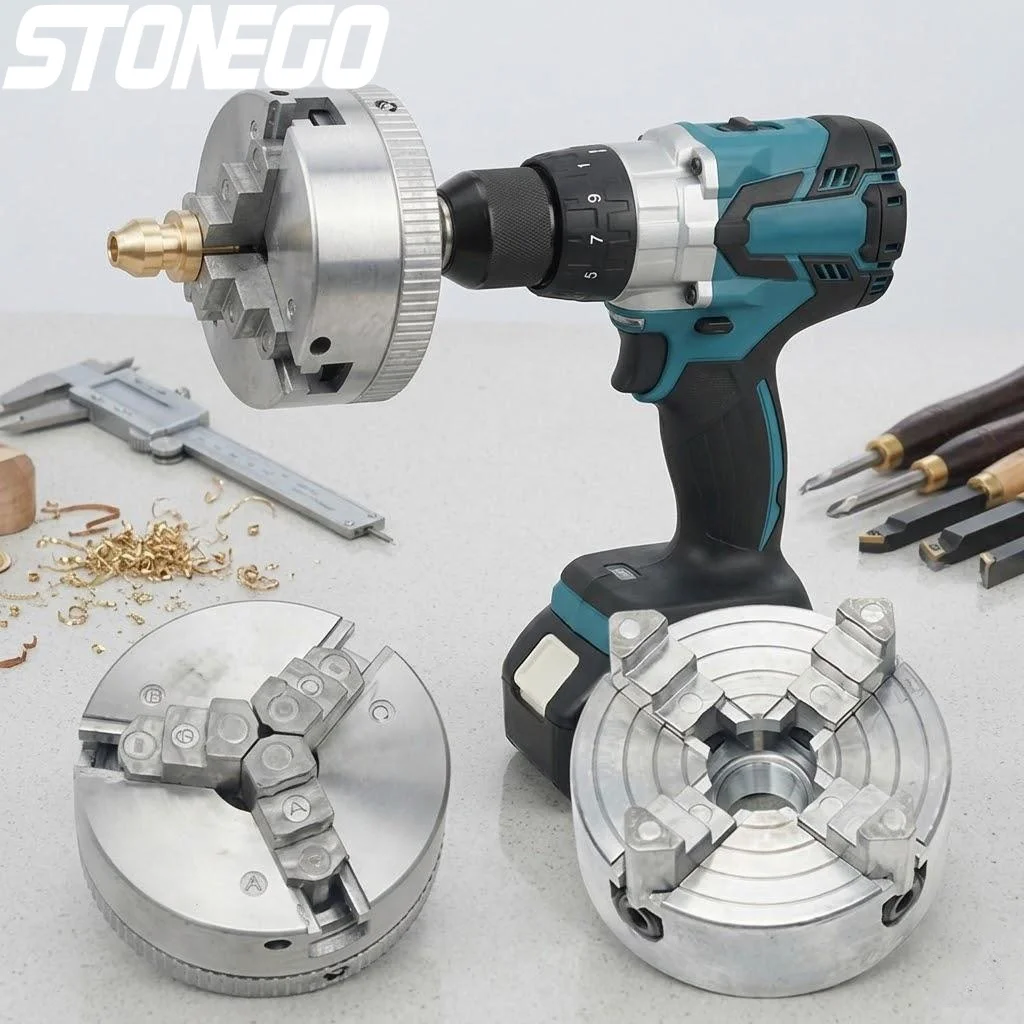 ヘビーデューティーセルフセンタリング電動旋盤ドリルチャック-3-ジョー-m12x1mm-リンケージ精密加工ツール穴あけ用