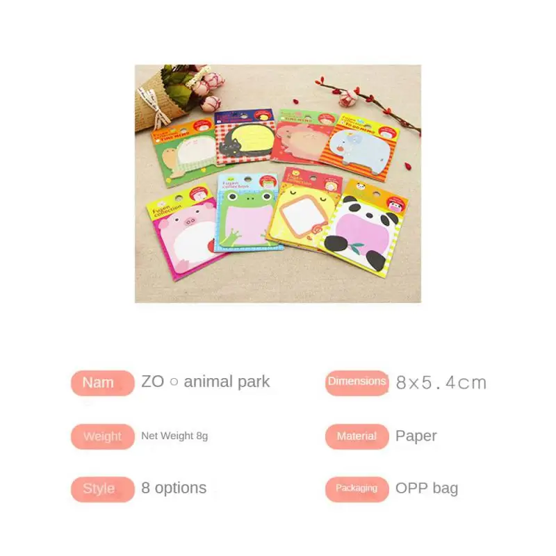 1-3Pcs Charming Animal Series Memo Pad Bookmark Point It Sticker Paper Office School Supplies Writing Pad Notebook Notepad