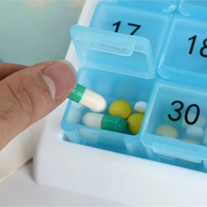 Monthly Pill Cases Travel Medicine Storage Container Drug Dispenser Packing Box 31 Days 32 Slots Pill Box Organizer