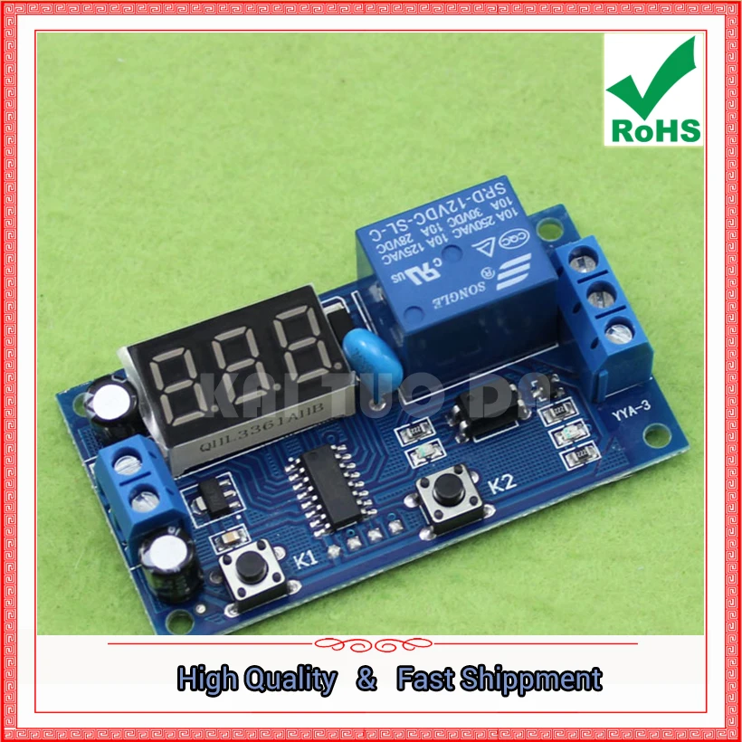 Time Control Switch Intermittent Infinite Cycle Countdown Switch Control Timing Relay Module 12V 5V (D2A2)